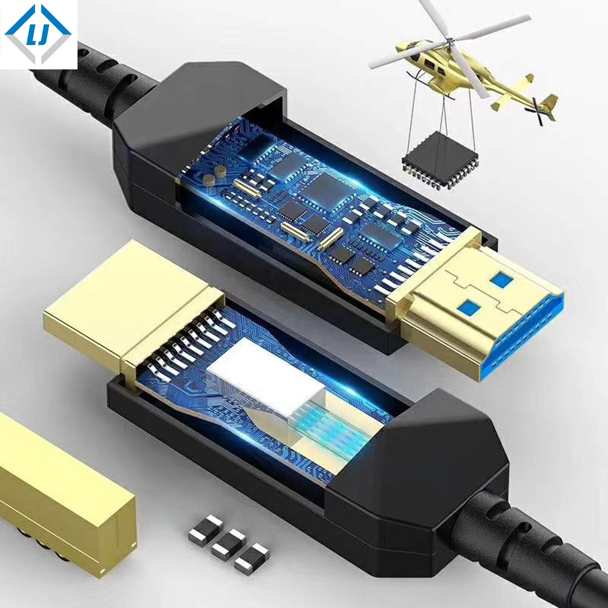 Оптоволоконный кабель HDMI 5 м-200 м 4K 60 Гц, Премиум HDMI тонкий и гибкий 18 Гбит/с HDCP2.2 подходит для Apple TV, HDTV