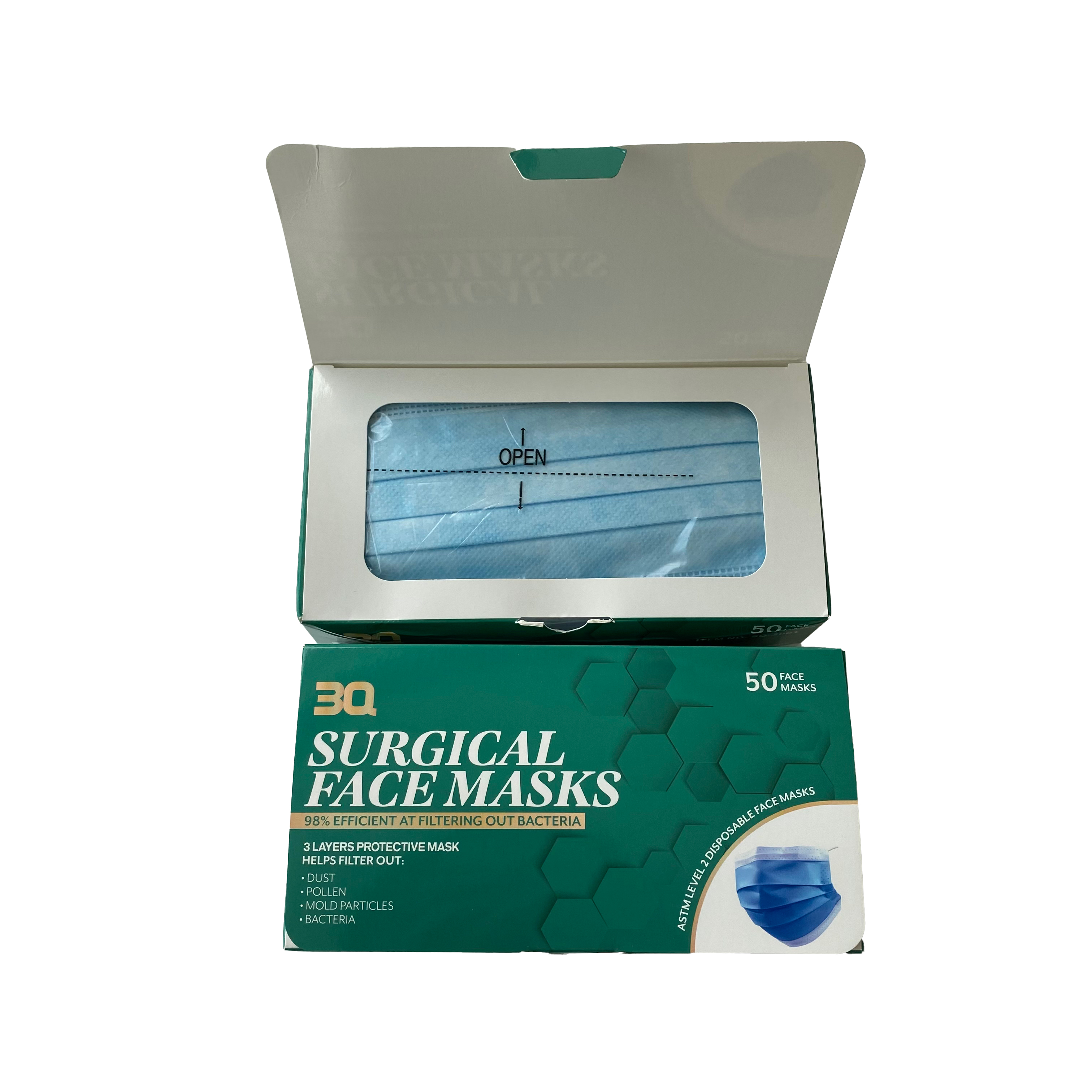 3Q Medical Mask 510K 3ply Mask 510k approved Surgical Printed facemask Level2 mask For Hospital