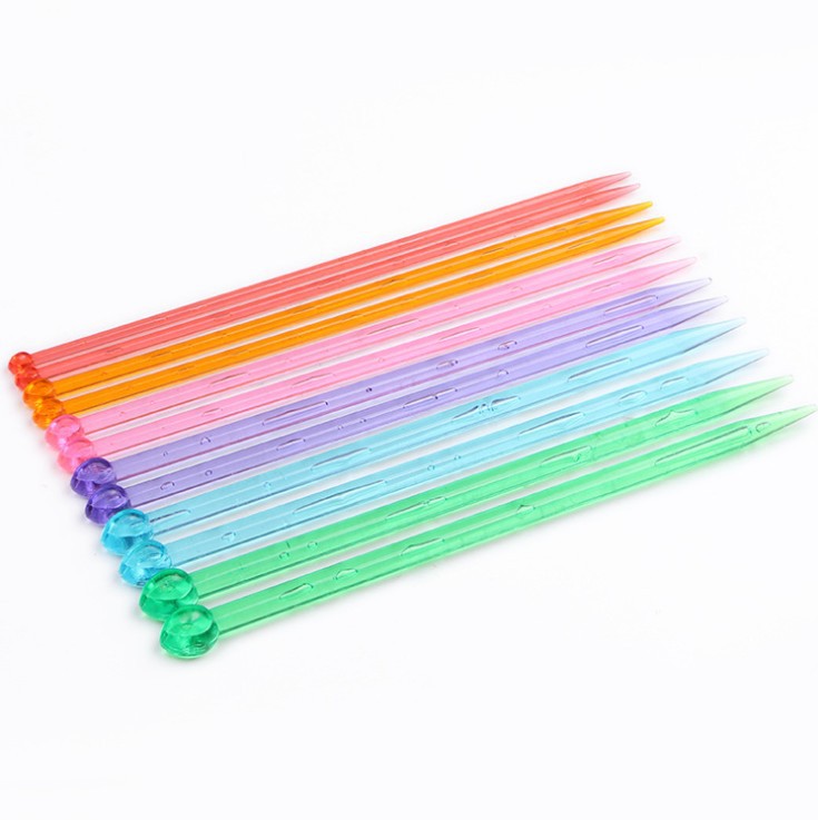 Knitting Tools Single-head Color Crystal Needle Acrylic Thick Rod Needle Sweater Scarf Needle