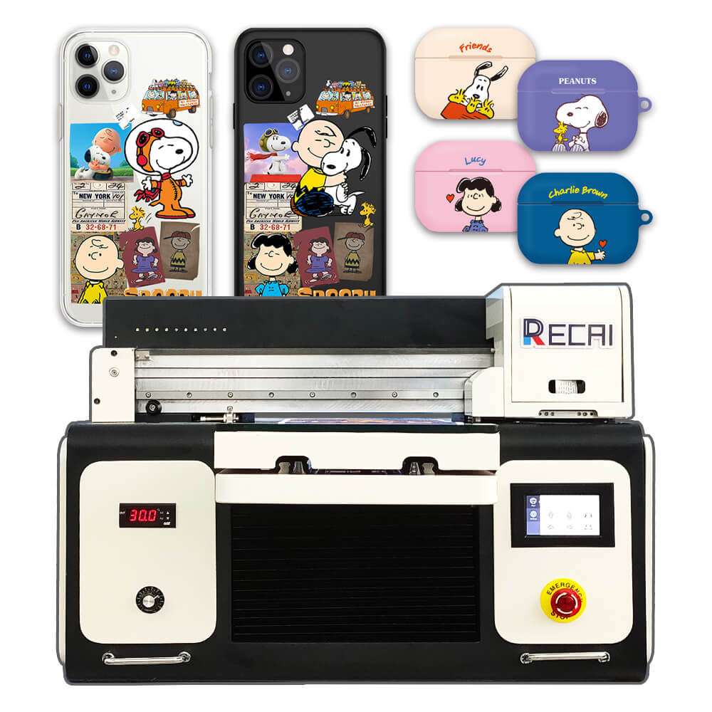 RECAI High Efficiency UV Flatbed Printer A3 Size UV Printer Small Digital Inkjet Printer for Phone Case