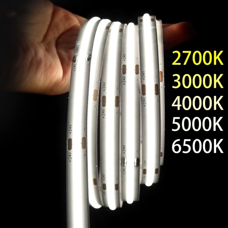 Высококачественная IP68 водонепроницаемая светодиодная лента Rgbw Cob 3000K свет 12 В 24 В 220 В гибкая светодиодная лента Cob Rgb