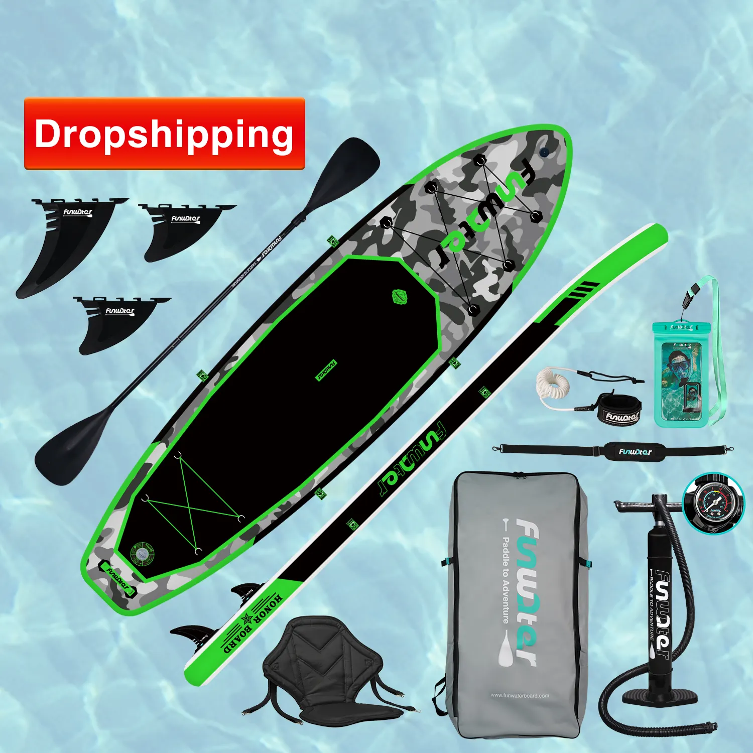 FUNWATER Dropshipping OEM China Factory CE 11' sup stand up paddle board surfboard waterplay surfing inflatable sup surfboard