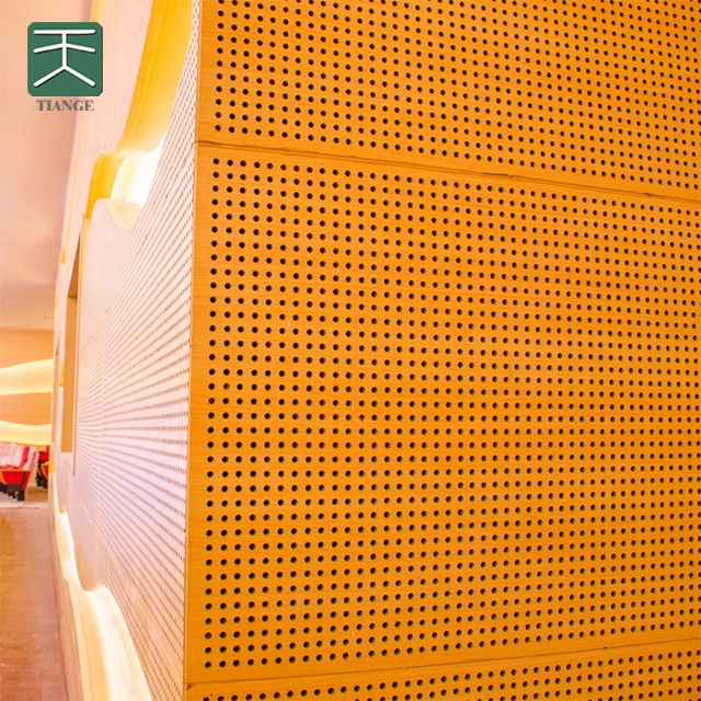 Environmental wood perforated acoustic panels for wall and ceiling