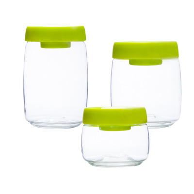 Creative kitchen High borosilicate glass holds storage glass jars with moisture-proof seal lid