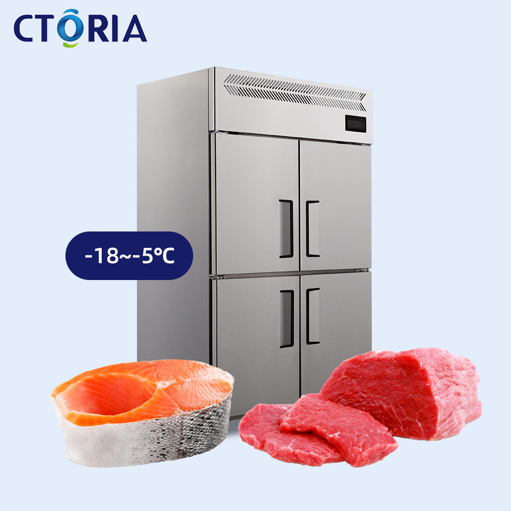 Compliant Four Foaming Door Energy-Efficient Freezing Equipment Commercial Upright Freezers For Fish/Meat/Vegetables/Fruits