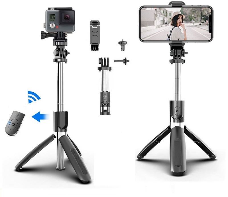 Длинный держатель сотового телефона с поворотом на 360 градусов селфи-палка со штативом