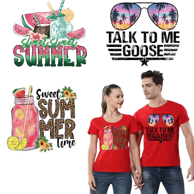 Sewill summer design custom full color  plastisol screen heat transfer printing label for clothing