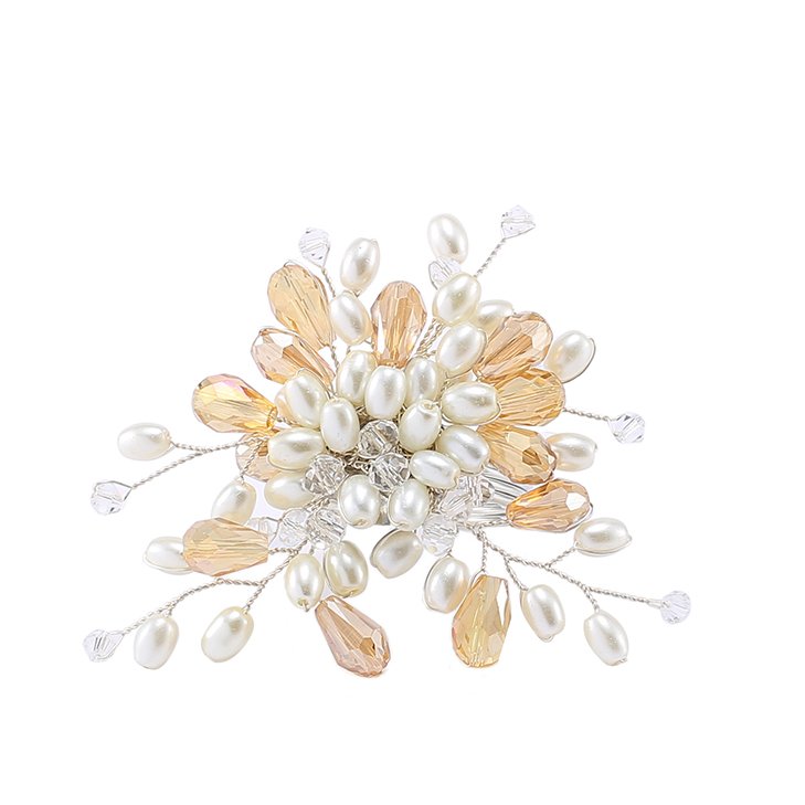 Custom Made Dining Table Decor Pearl Flower Napkin Rings For Wedding Party