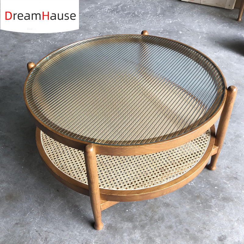 Скандинавский ротанговый журнальный столик dreamhaus, круглый журнальный столик из массива дерева для гостиной, угловой столик, размер на заказ
