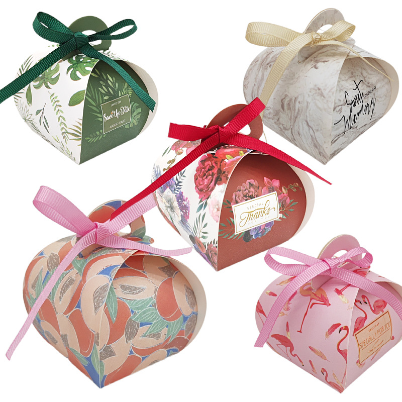 Wholesale Sugar wedding candy box with hand gift box ingot shaped candy box hand bag hot style