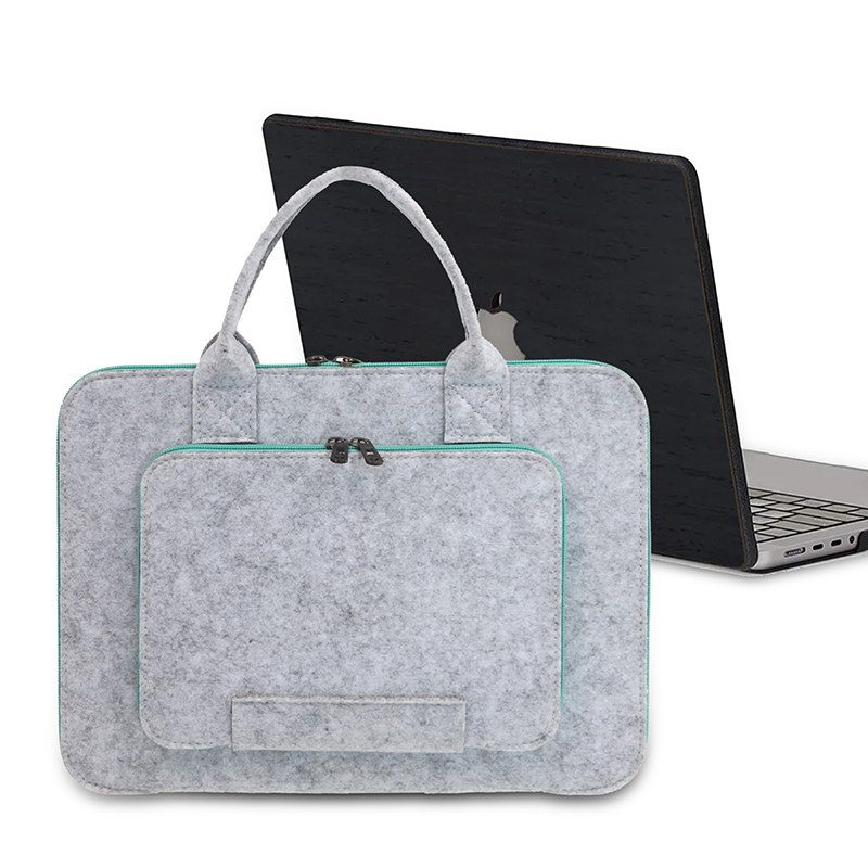 Custom Size Color Logo Zipper Briefcase Protective Felt Laptop Cover Sleeve Case Bag With Tote