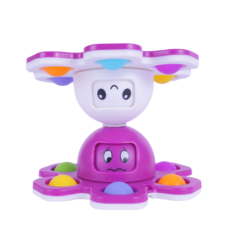 Octopus Face Changing Push Bubble Spinner Fingertip Gyro Anti-Stress Fidget Toy Stress Relief For Kid Adult Finger Rotating Toy