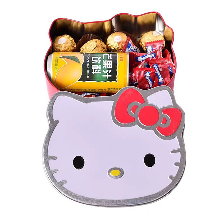 Милые нестандартные розовые конфеты печенье Hello Kitty жестяная коробка