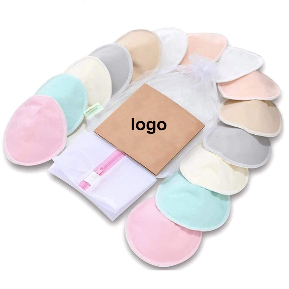Reusable Washable High Quality Absorbent Spill Proof Feeding Bamboo Cotton Nursing Breast Pads