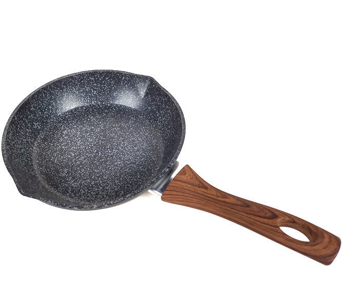 Double Pouring spout Nonstick Cookware pan Granite Coating from Switzerland,fry pan Grainy Handle