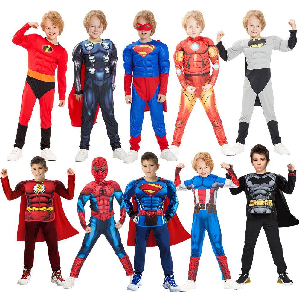Superhero Kids Muscle Spider-man Costume Child Cosplay Super Hero Halloween Costumes For Boys