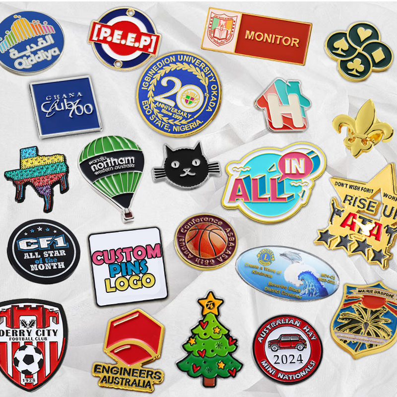 Metal Pin Manufacturer Wholesale Custom Logo Zinc Alloy Lapel Pin Badge Brooch Hard Soft Enamel Pins For Hat Clothes Gift