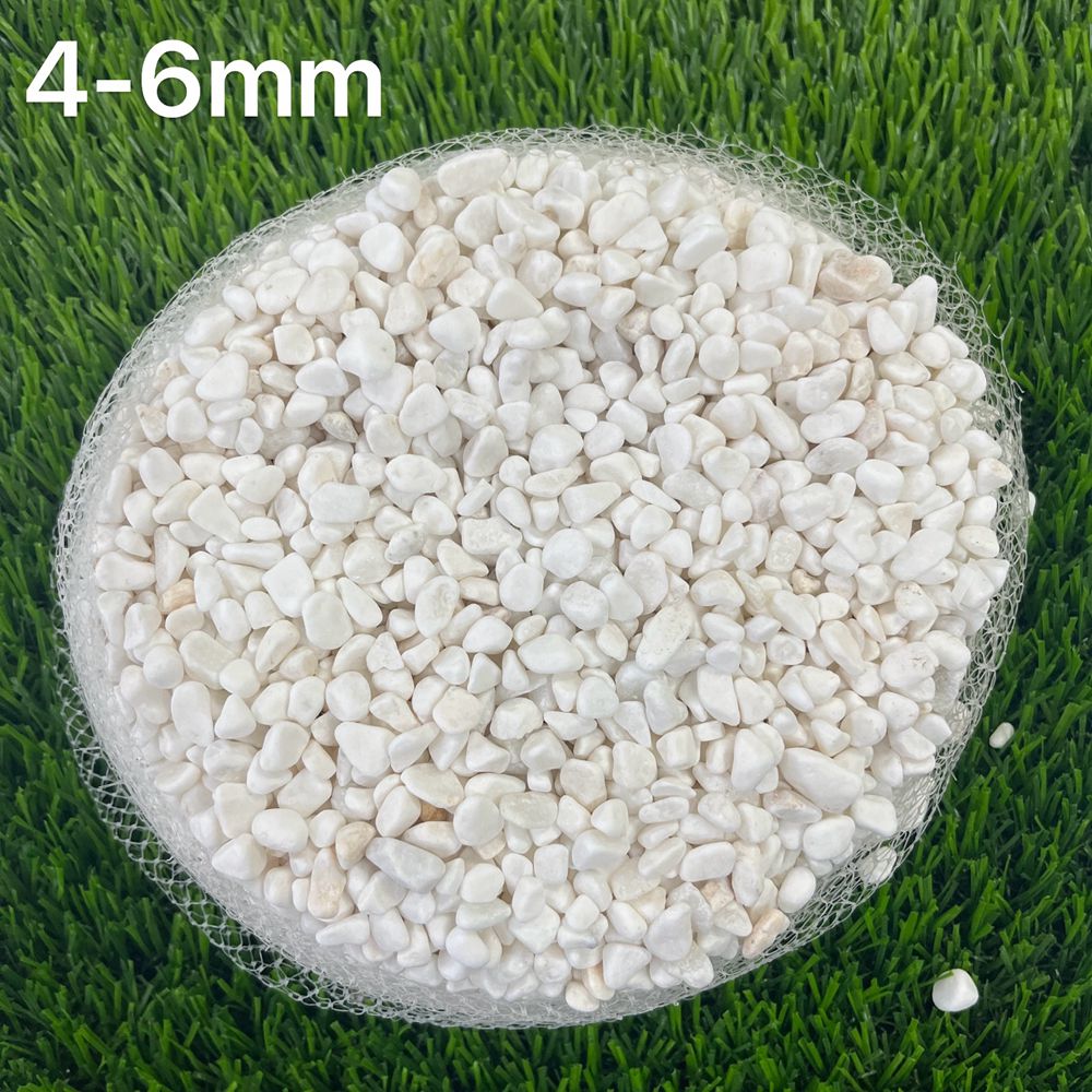 4-6mm landscaping gravels tumbled white marble pebbles