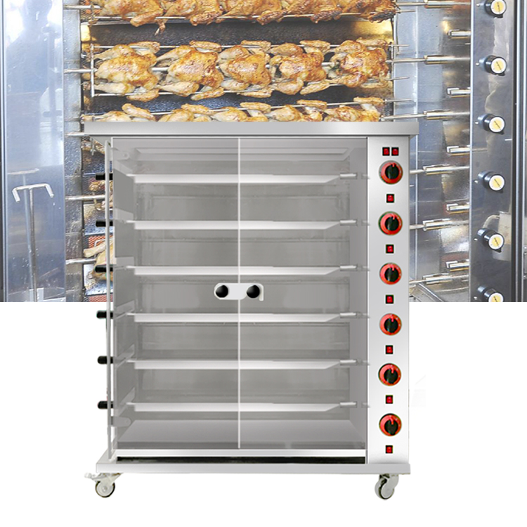Ротационная вертикальная автоматическая газовая духовка 3P/6P/9P с мотором для курицы
