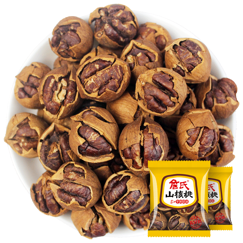 delicious healthy hickory pecans OEM organic snacks Chinese dried walnuts hickory nuts with shell carya cathayensis nuts