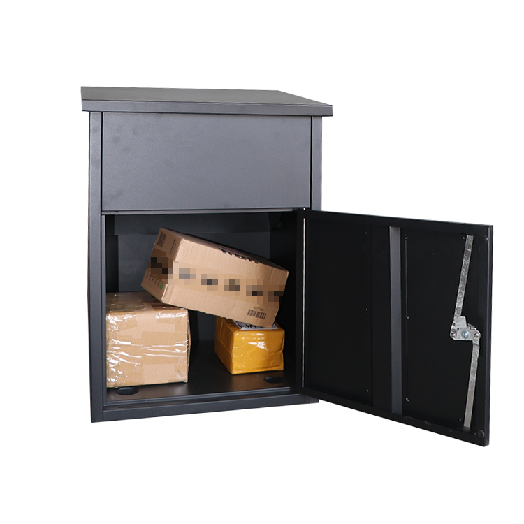 Custom Intelligent Integrated Metal Black Wall Mount Parcel Letter Mailing Mail Post Packaging Large Drop Box