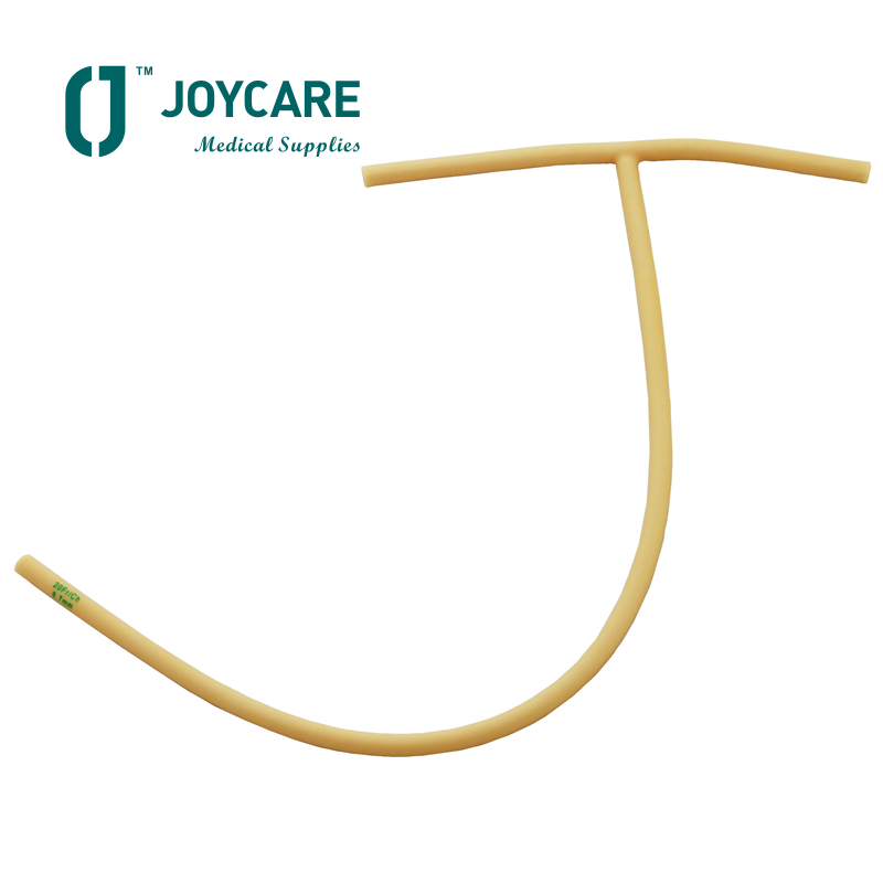 Silicone coated T-shape latex drainage tube for single use
