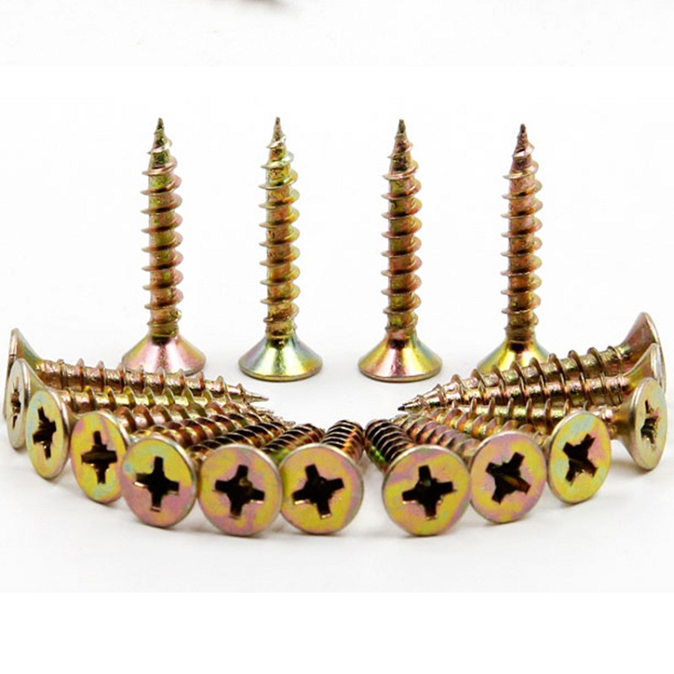 High strength wood screw hardware supplies cross countersunk head color zinc chipboard self tapping screws