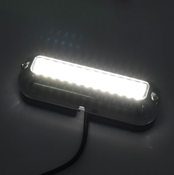 Marine Stainless Steel Underwater Pontoon Waterproof Boat Transom Light 3.5inch 10-30V DC White/Blue 27 LED IP68