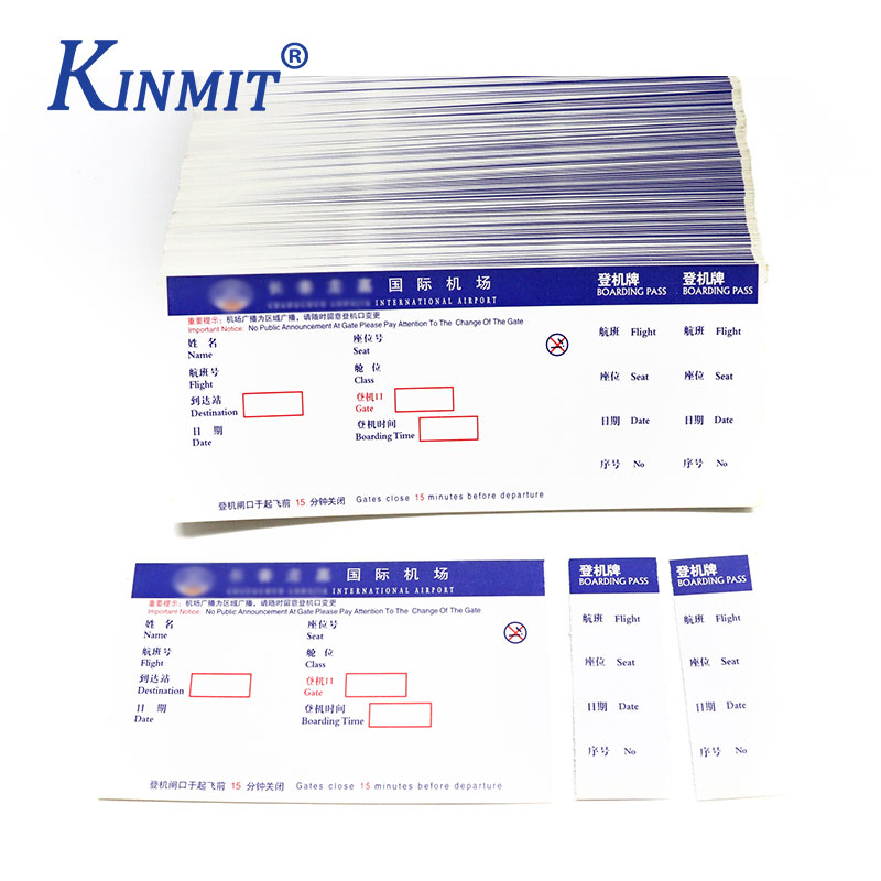 Customized paper printing thermal paper Lottery Ticket Invitation Card Printing airline tickets boarding pass