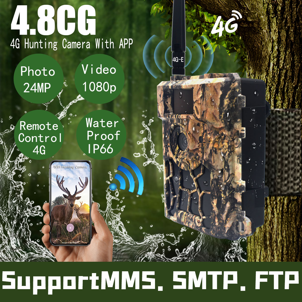 2020 Новое поступление 4G LTE сотовая SIM-карта водонепроницаемая Солнечная энергия ночное видение охотничья тропа камера OEM датчик времени видео
