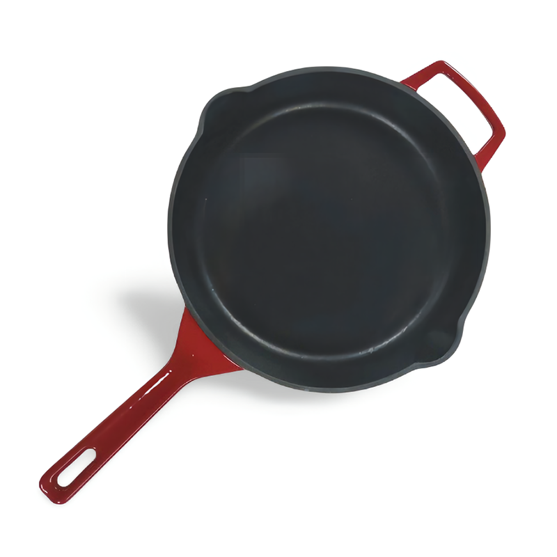 Bright Houseware Wholesale Cookware Non-stick Cast Iron Pan Egg Steak Frying Pan Griddle Cast Iron Enamel Skillet with Handle