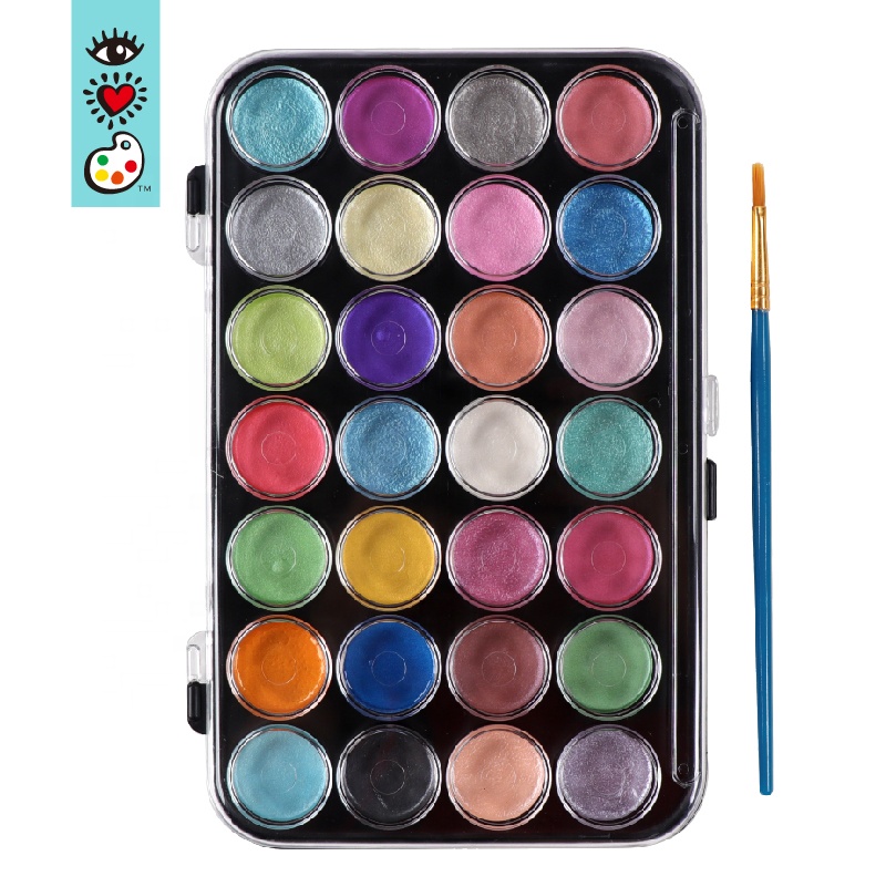 premium artist assorted colors metallic watercolor paint- set of 28