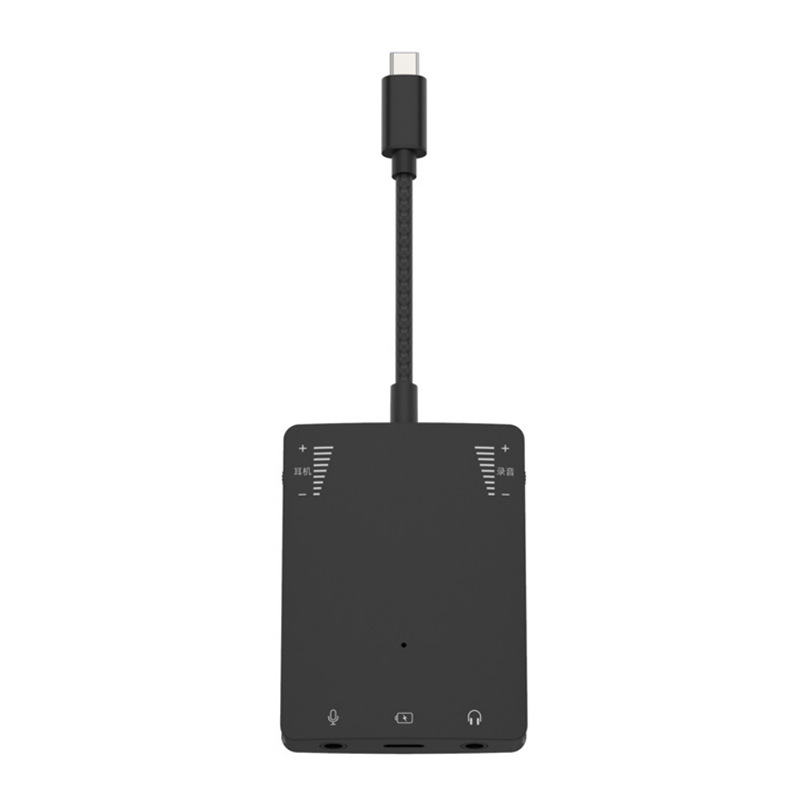 Live cell phone usb type c sound card converter charging microphone sound card earphone converter