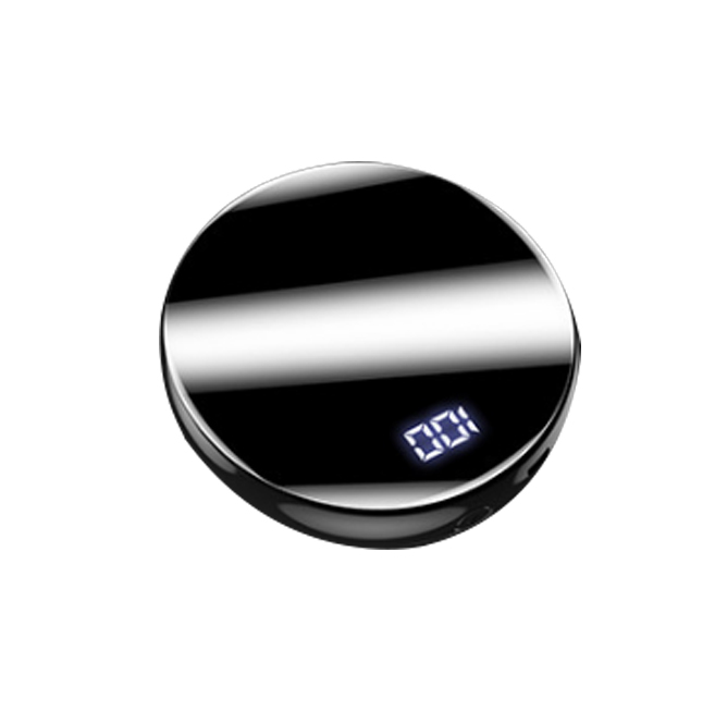Mini Newest Simple Style Round full Screen ABS PC Material 10000mAh Portable LED Display Power Bank for Gifts or Travel