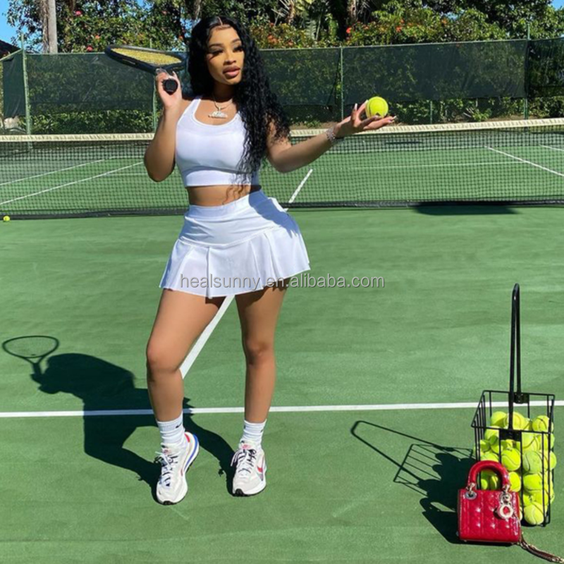 New Arrival Custom Skirt Shorts Set with Solid Color casual vest two-piece summer women 2 piece set