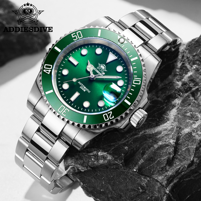 Addiesdive H2-2 200m водонепроницаемый BGW9 люминесцентные Роскошные Мужские механические часы из нержавеющей стали 316 для дайвинга