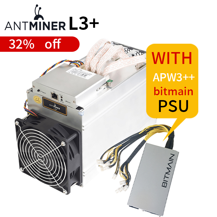 Лучшая цена, Майнер Litecoin Bitmain Antminer L3 + 504m 800w L3 + с блоком питания