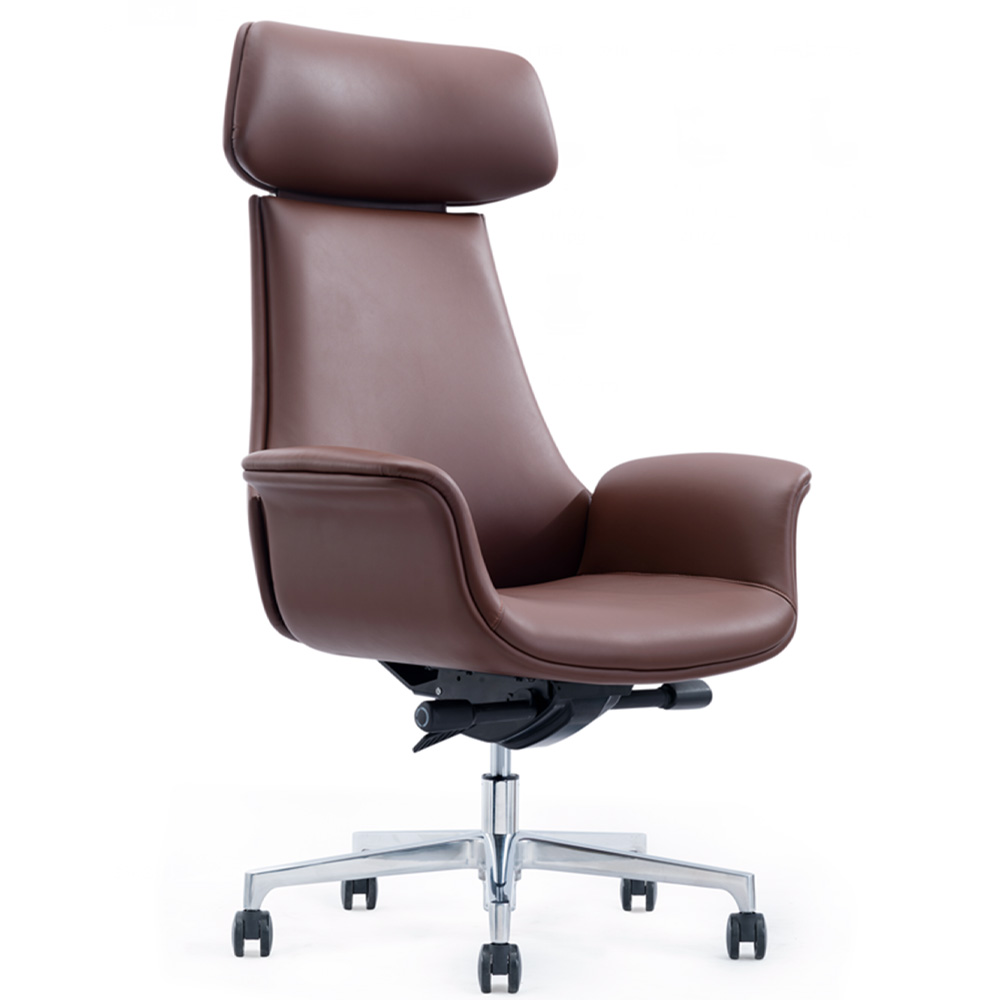 Brown Hospital Medical Fiberglass Armless Synthetic Leather Egg Office chair Lounge Living Room