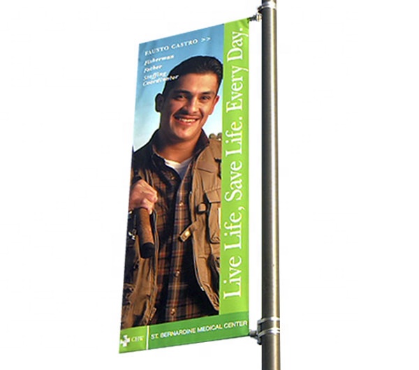 Metal Street Light Pole Advertising Banner Holder