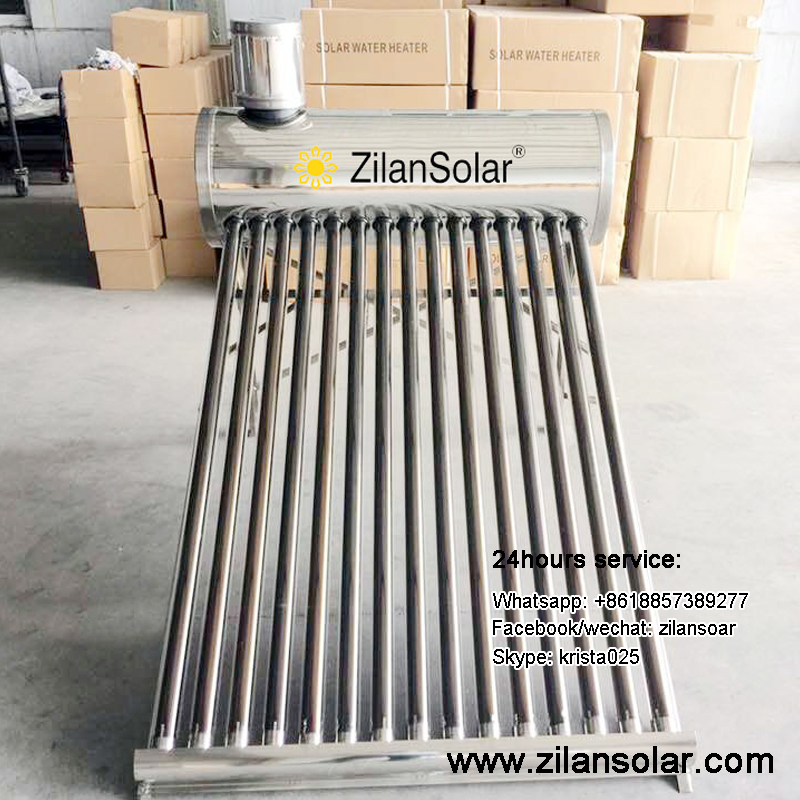 Вакуумная трубка из нержавеющей стали 1800, 58*304 мм, без давления, calentador solar de agua с кронштейном из нержавеющей стали