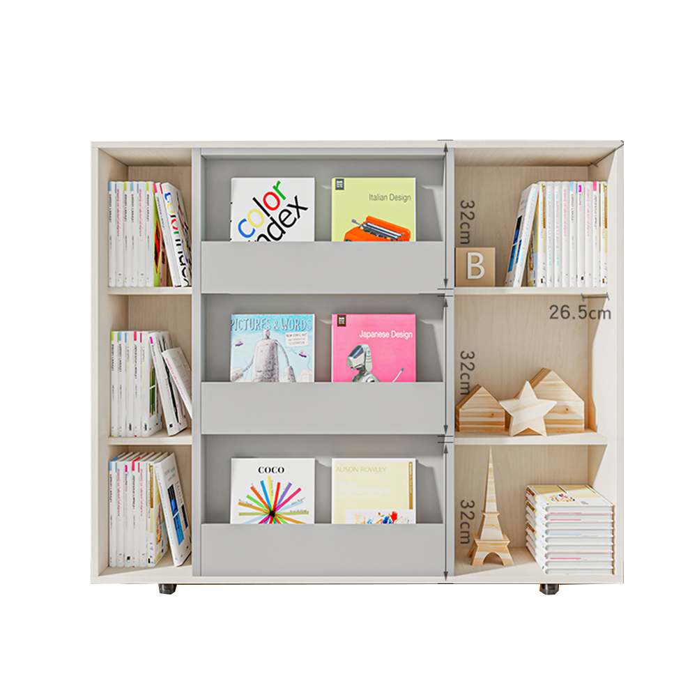 multi-tier modern kids wood book rack
