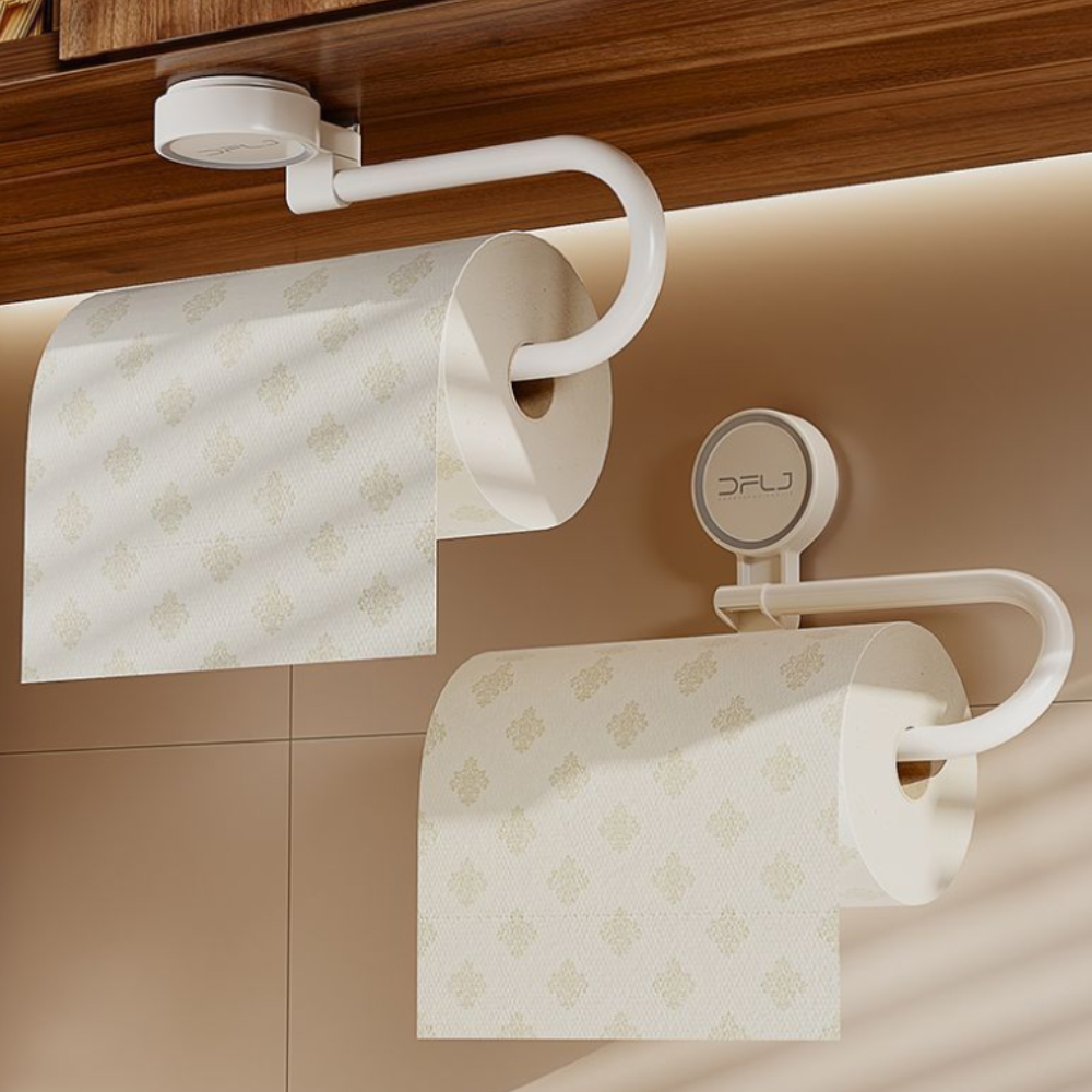 No Drilling No Tools Bathroom Storage Corner Basket Rack Vacuum Suction Cup Roll Paper Holder