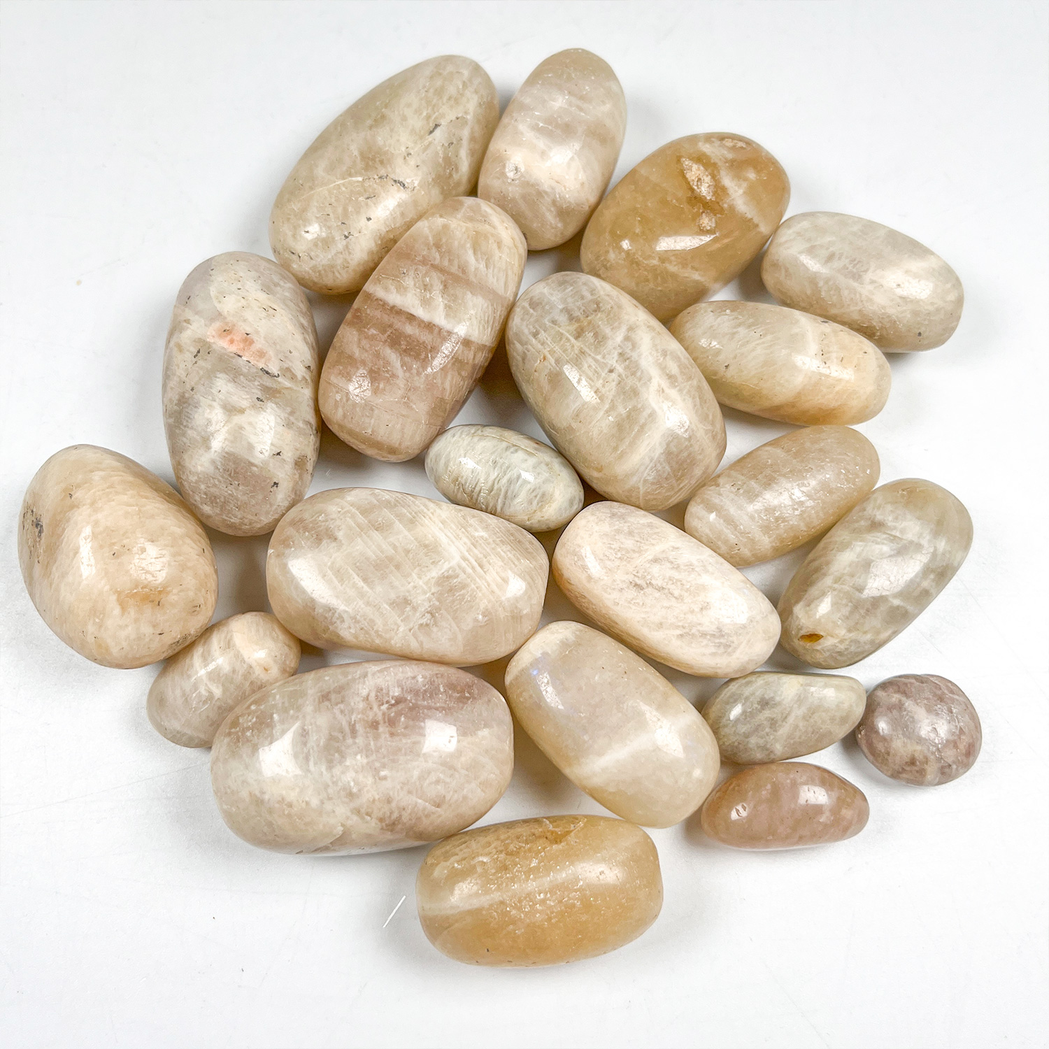 Wholesale Price Healing Crystal Palm Stone Natural Energy Stone About 4cm Blue MoonstoneTumbled Stone For Release Pressure