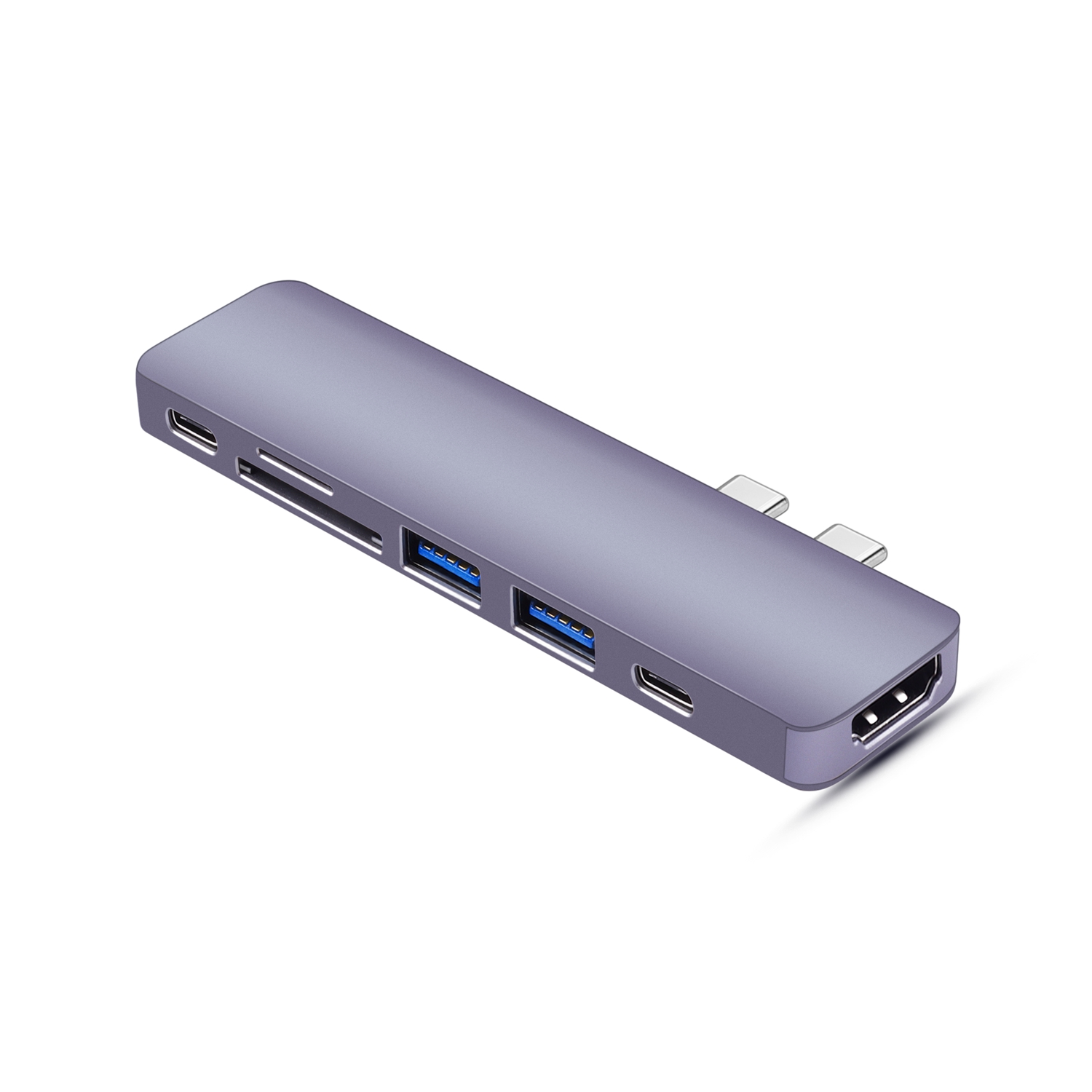 Мульти-порты Mac Dongle с 4K Thunderbolt 3 7 в 1 USB C Hub, USB C до 4K SD TF Card USB C Hub 4K адаптер для MacBook Pro
