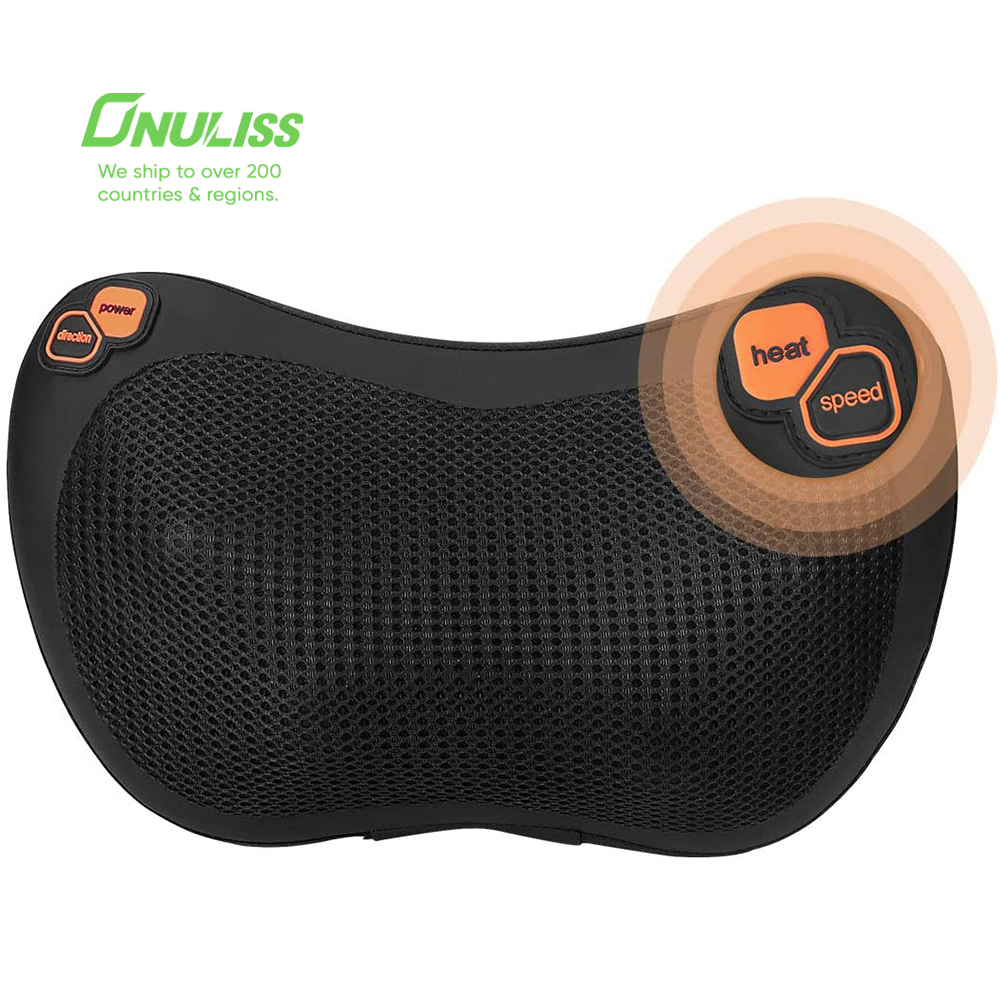 Back and Neck Massager with Heat 3 Speeds Deep Tissue Kneading Muscle Pain Relief Massage Pillow