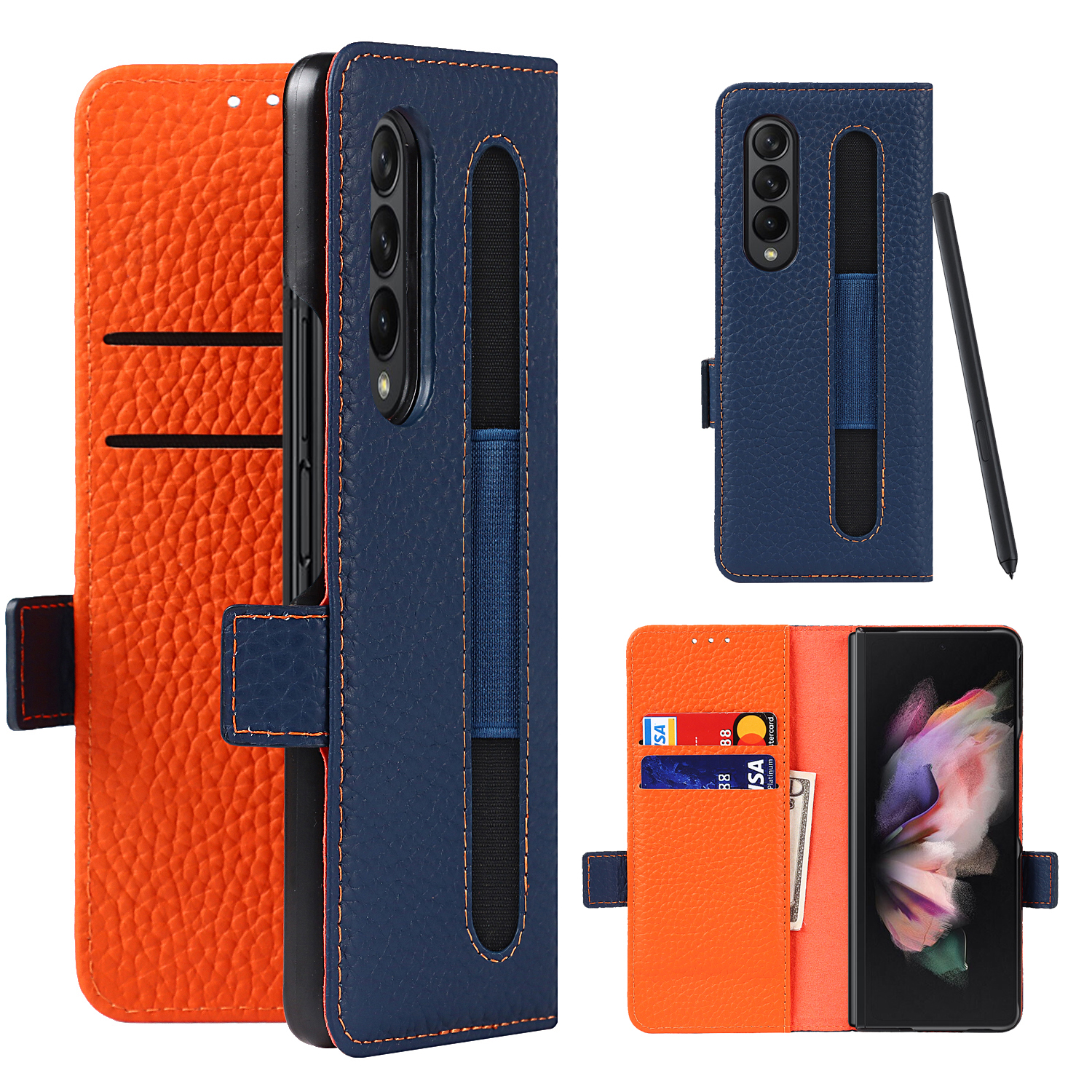 Прямая поставка, чехол для Galaxy Z Fold 3 5G с S-держателем, бумажник Samsung Fold3, чехол из натуральной воловьей кожи