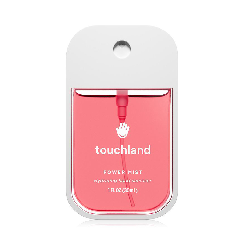 Customized brand logo touchland hand sanitizing fresh fruit scents kills germs hydrating hand sanitizer perfume spray mist