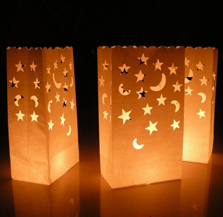 Мешочек для свечей Luminaria, бумажные огнестойкие пакеты для барбекю, украшения для дома и улицы, Дня Святого Валентина, свадьбы, вечеринки