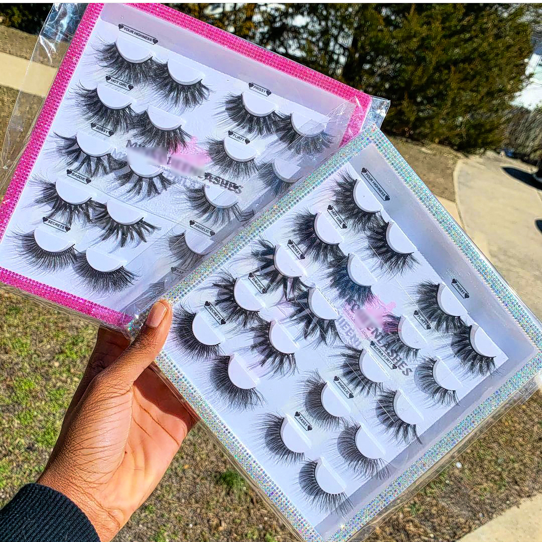 lashes3d wholesale vendor 25m Fluffy Real Mink Lashes Strip lashes 100% real mink lash book