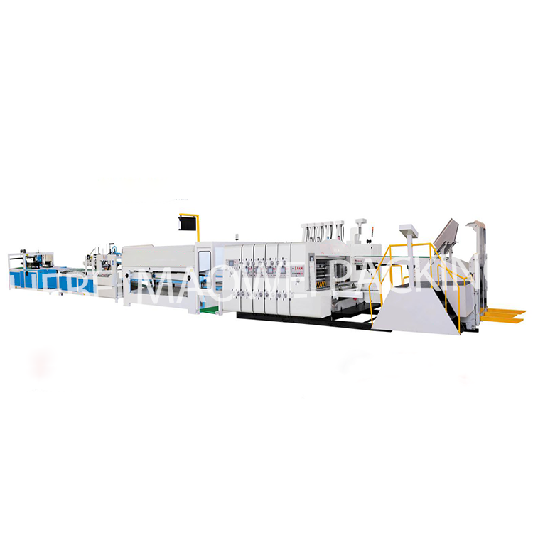 Flexo Printing & Packaging Industry Print Slotter Die Cutting Fold Gluing Machine With Auto Bundle